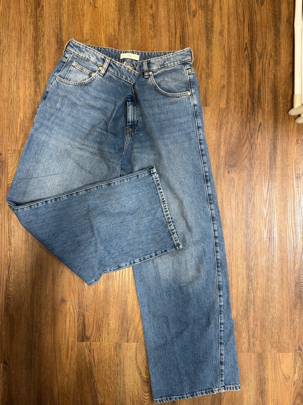 Mango Women's Light Blue Wide-Leg Jeans